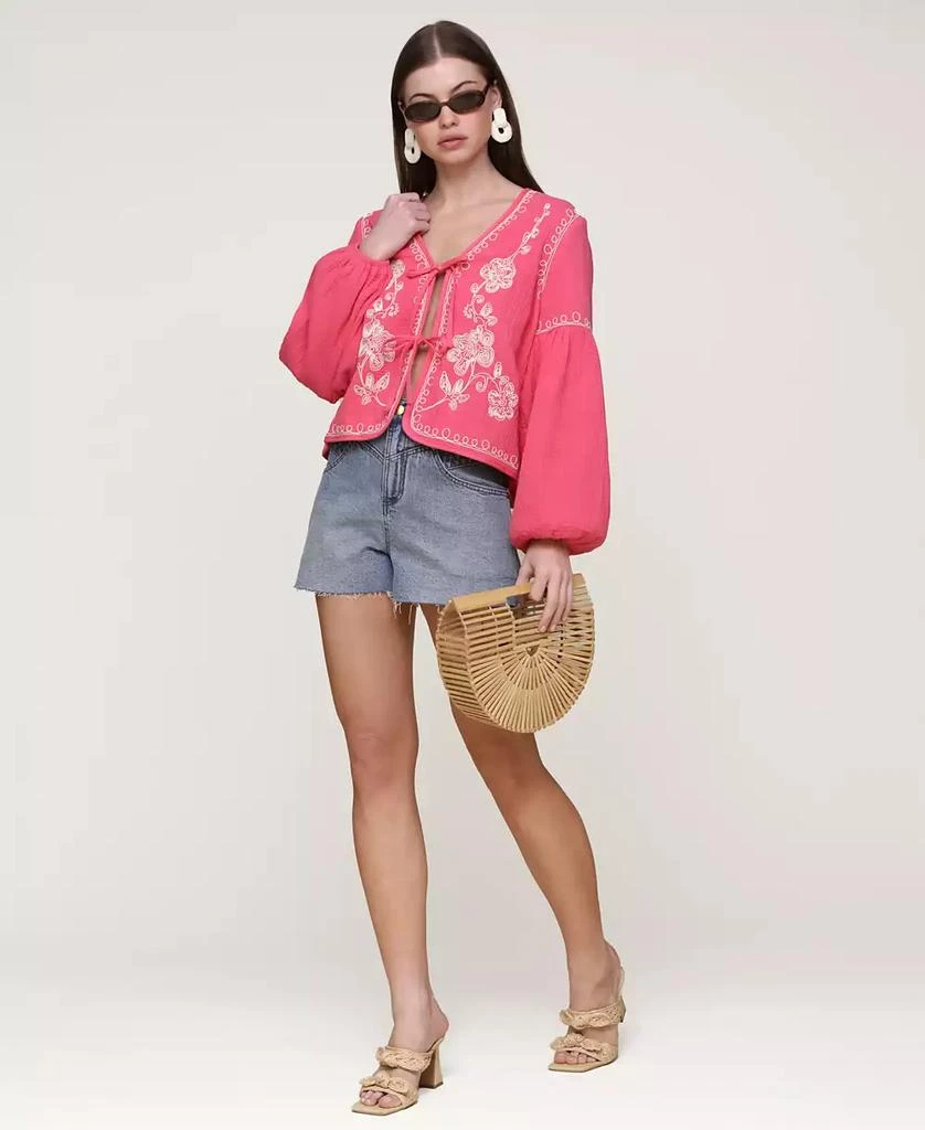 Avec Les Filles Women's Embroidered Peplum Jacket 3