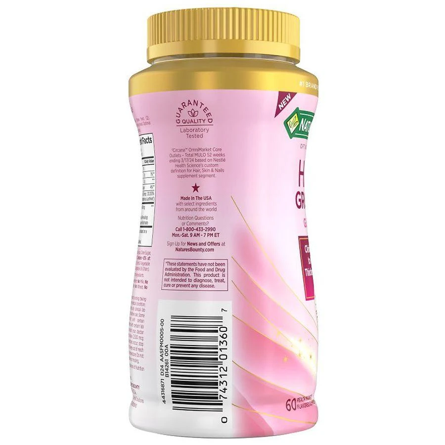 Nature's Bounty Hair Growth Gummies Peach Mango 2