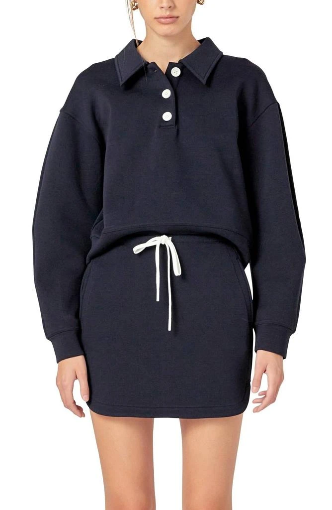 English Factory Polo Scuba Skirt In Navy 1