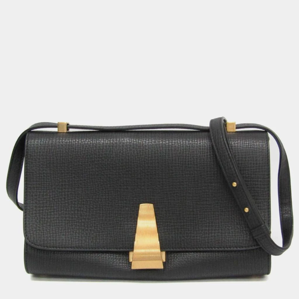 Bottega Veneta Bottega Veneta Black Textured Leather BV Angle Shoulder Bag 1