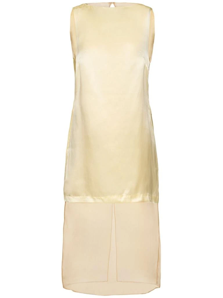 Esse Studios Rio Cowl Satin & Organza Plunge Dress 1