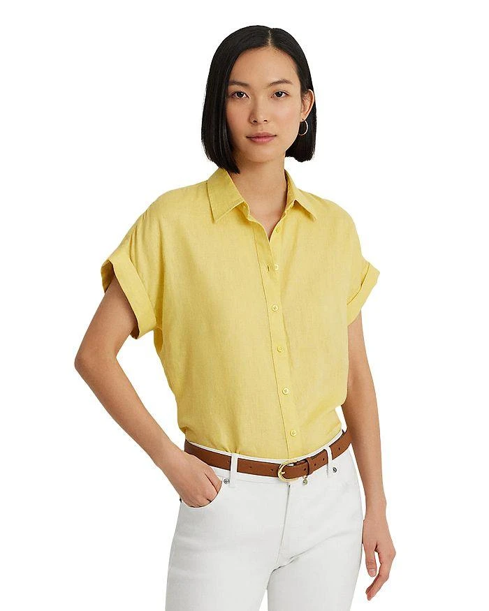 Lauren Ralph Lauren Linen Dolman Sleeve Button Down Shirt 1