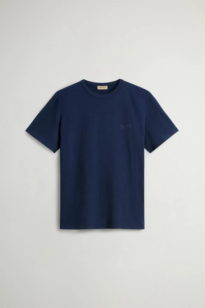 Woolrich T-Shirt in Pure Cotton Slub Fabric - Men - Blue 5