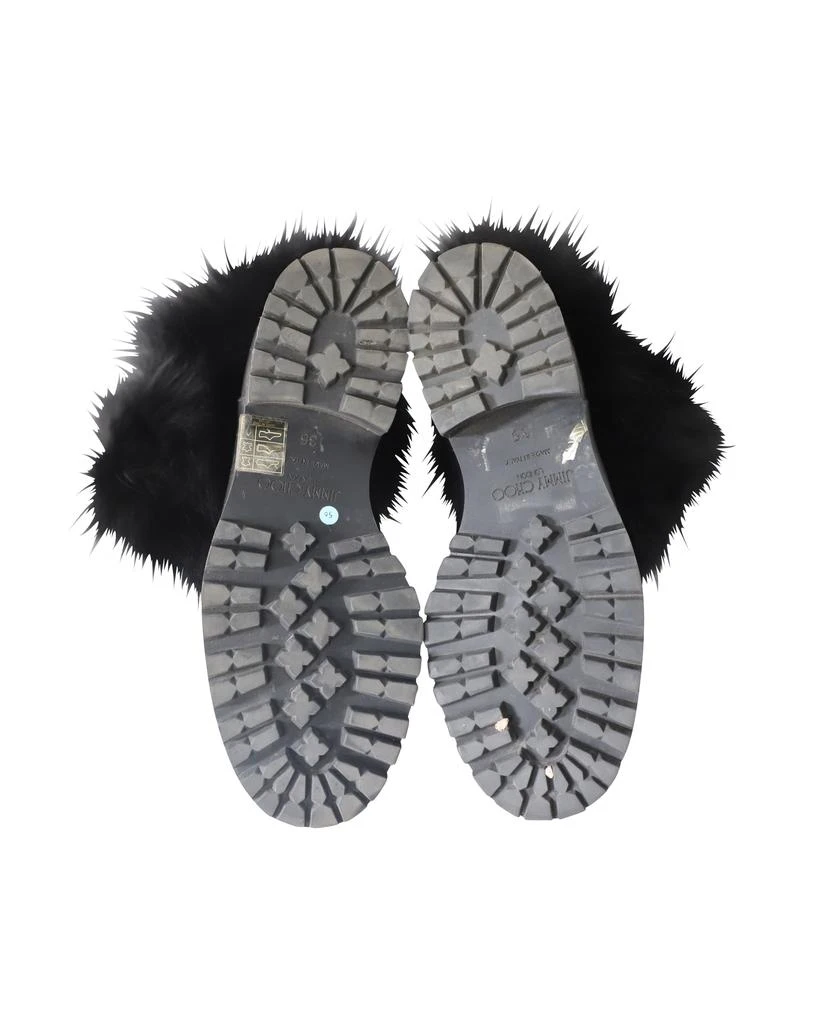 Jimmy Choo Fur Trimmed Ankle Boots in Black Leather 5