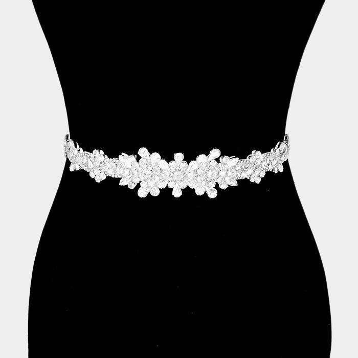 FASHNZFAB Floral Sash Ribbon Bridal Wedding Belt / Headband