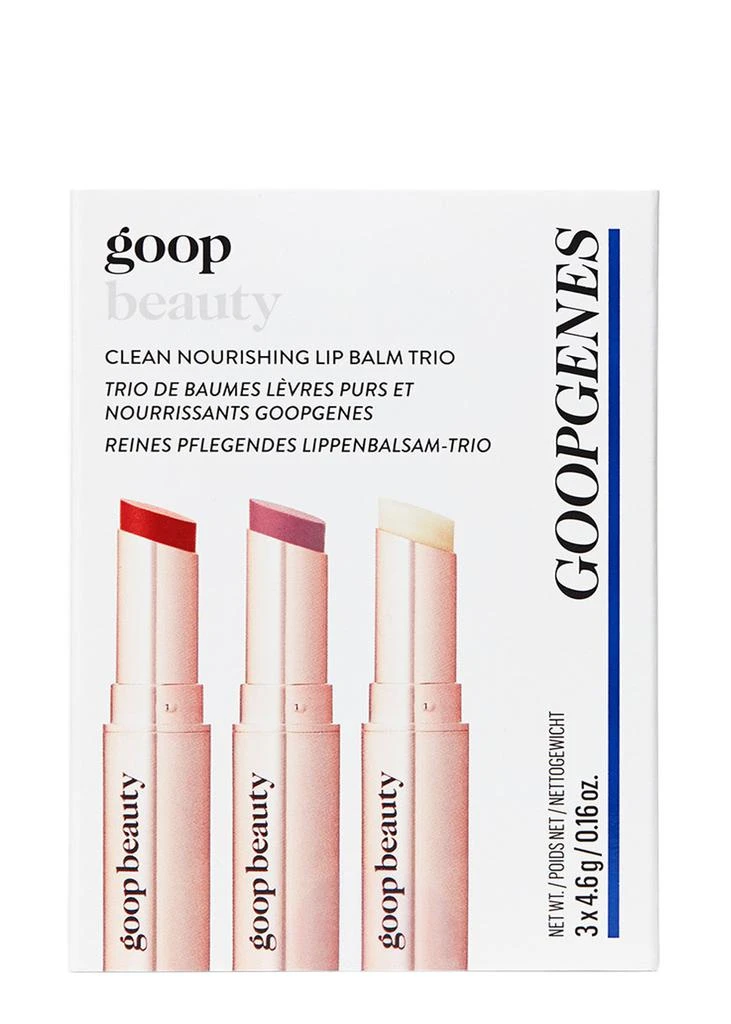 GOOP Clean Nourishing Lip Balm Trio -  Clear, Tomato 
Peony