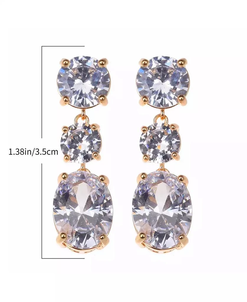 Nicole Miller 3- Crystal Stones with Gold-Tone Drop Earring 2