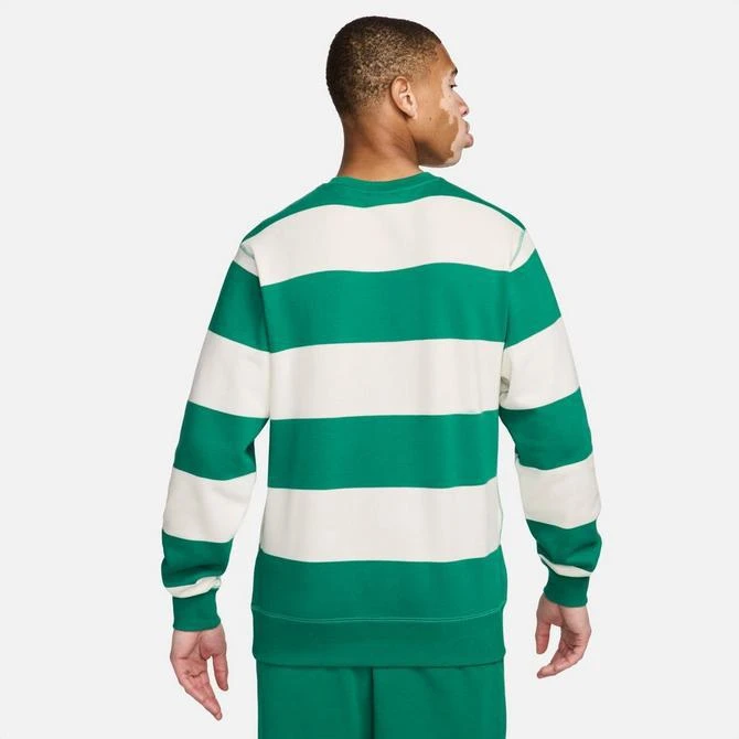 NIKE Men's Nike Club Fleece Striped Heavyweight French Terry Crewneck Sweatshirt 5