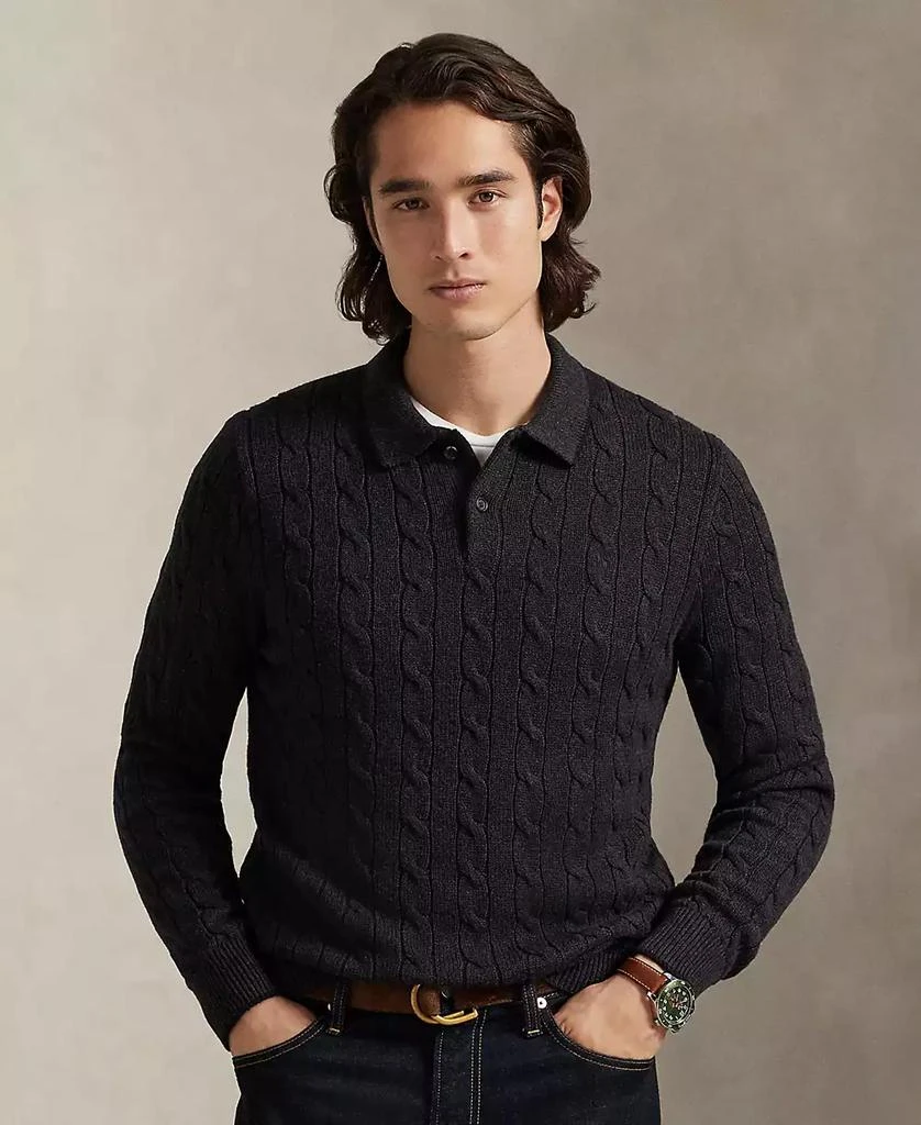 Ralph Lauren Men's Cable-Knit Cotton Polo Collar Sweater 6