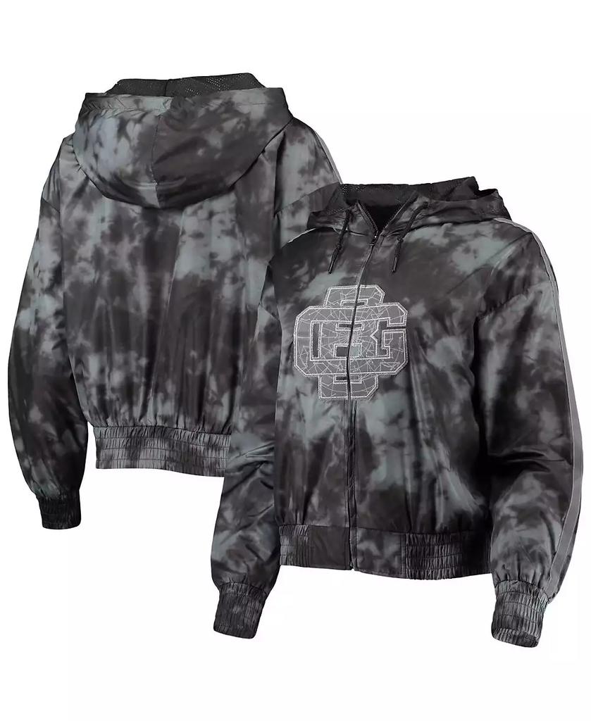 Mitchell & Ness Women's Black Green Bay Packers Galaxy Full-Zip Windbreaker Hoodie Jacket