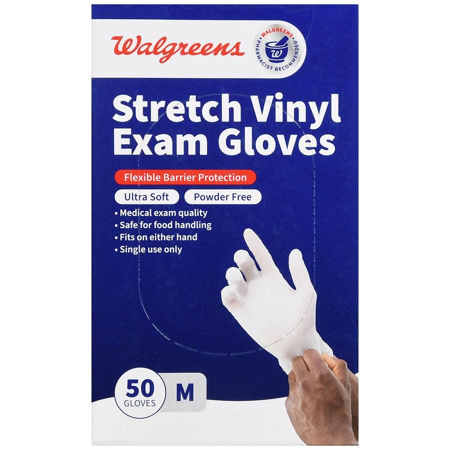 Walgreens Stretch Vinyl Exam Gloves M