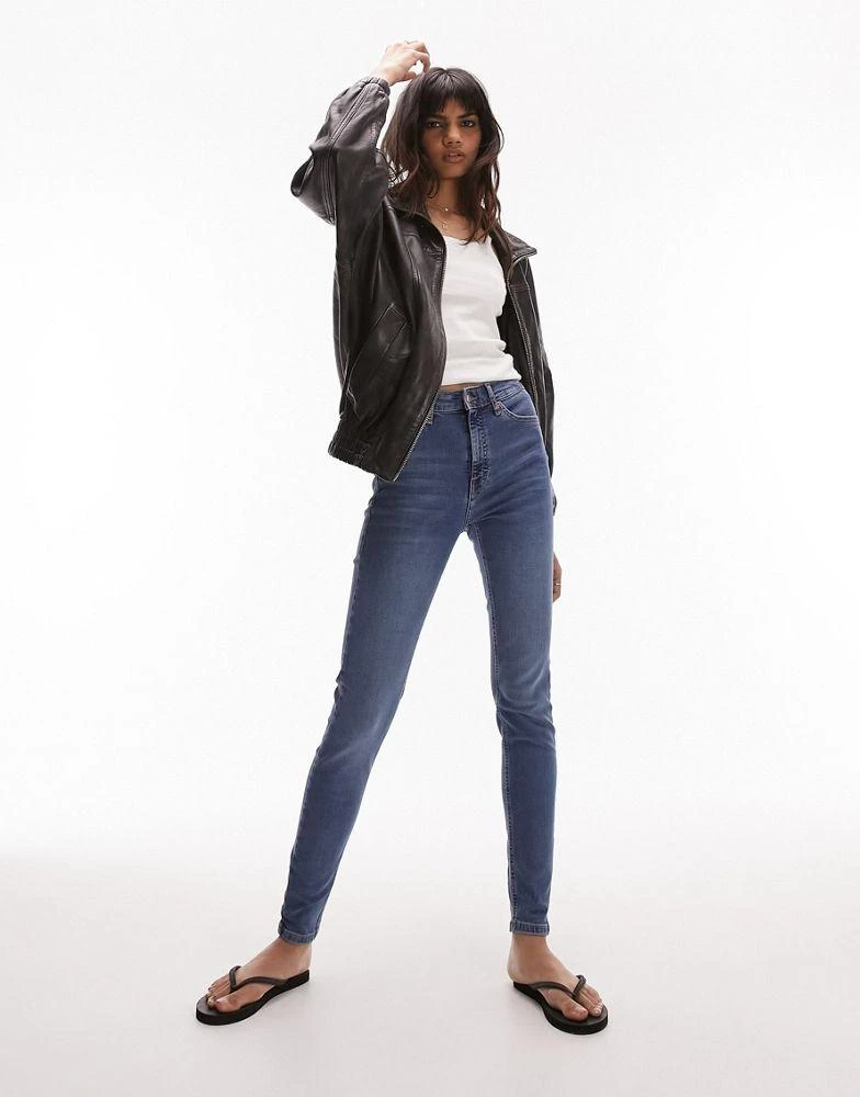 Topshop Topshop high rise Jamie jeans in mid blue 1