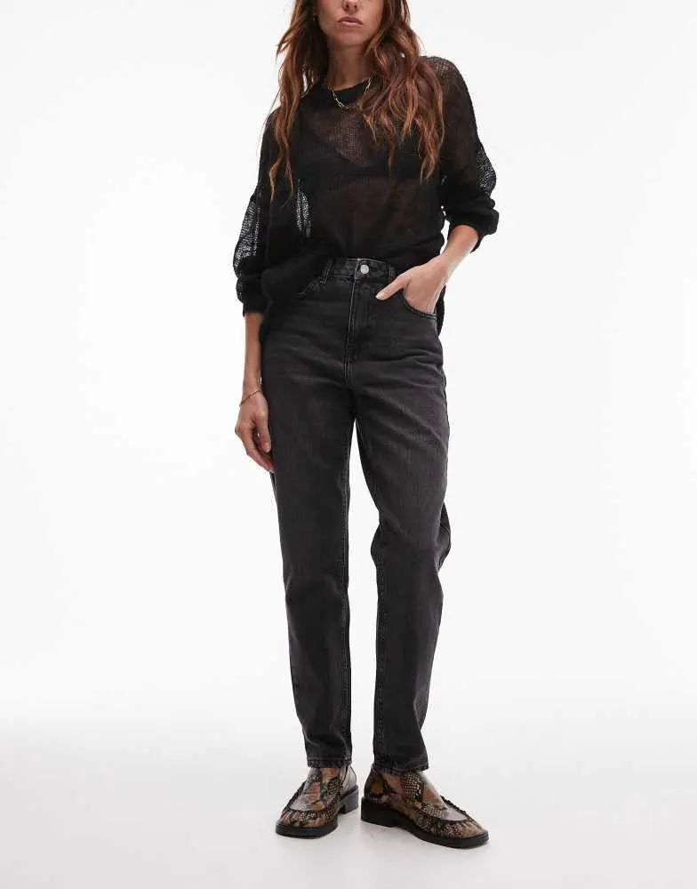 Topshop Topshop hourglass original Mom high rise in washed black
