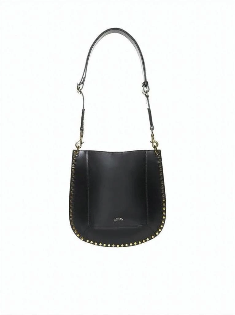 Isabel Marant Structured Calf Leather Shoulder Bag with Metallic Studs
