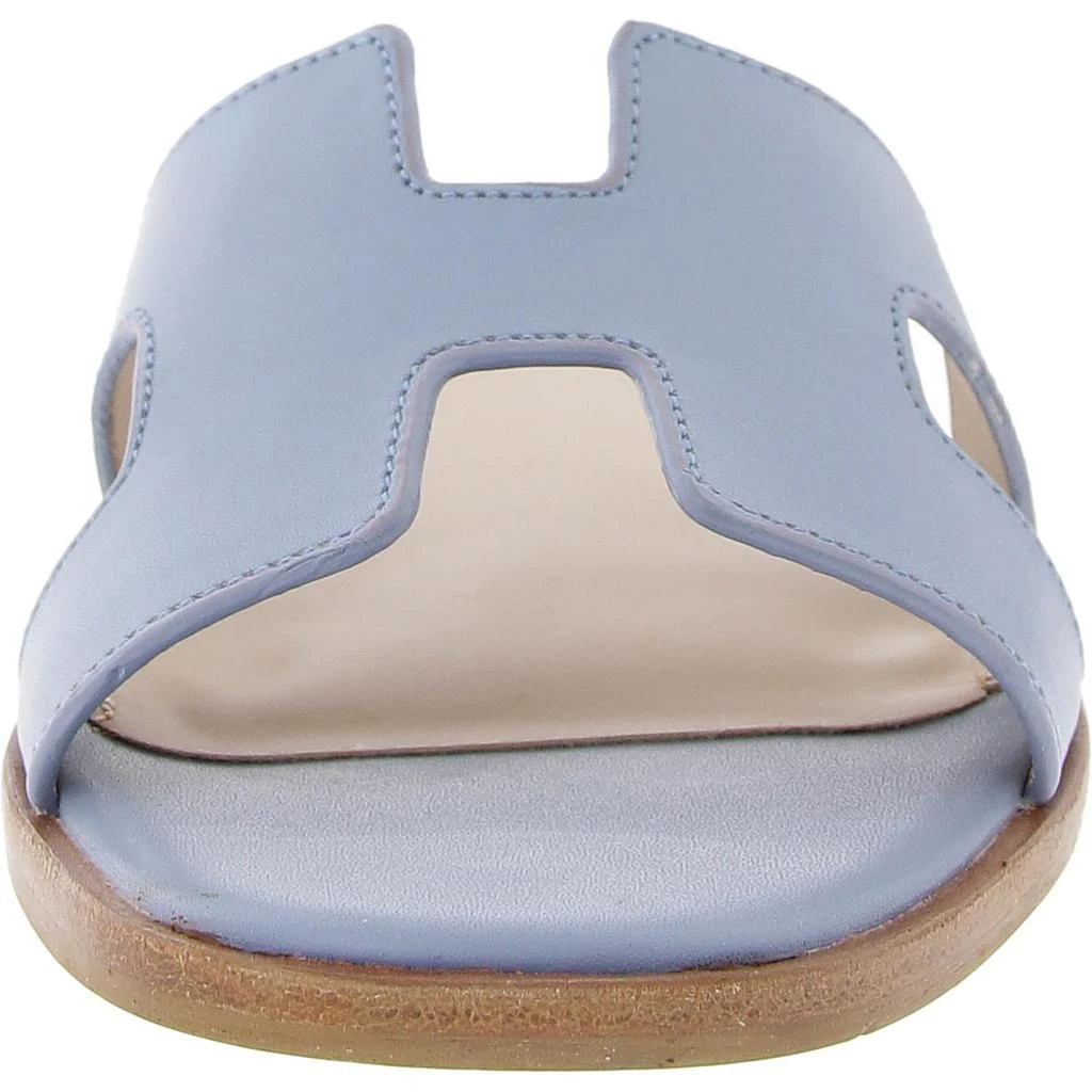 Steven Hadyn Womens Faux Leather Square Toe Flat Sandals 6