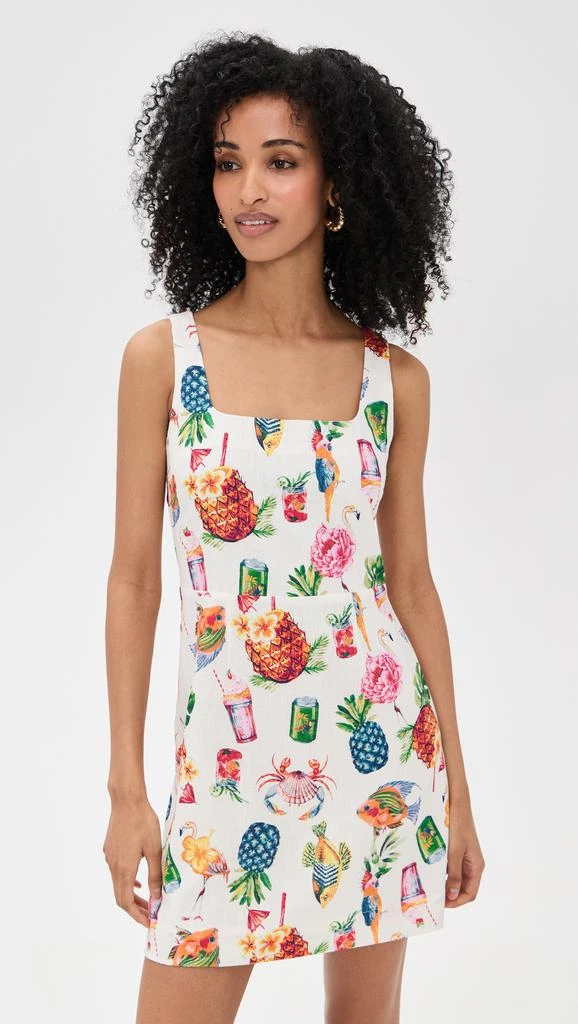 Moon River Square Neck Colorful Print Mini Dress 6