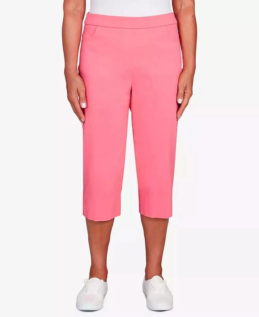 Alfred Dunner Women's Classic Neutrals Flat Front Split Hem Allure Clam Digger Pants 1