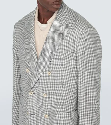 Brunello Cucinelli Houndstooth linen blazer 5