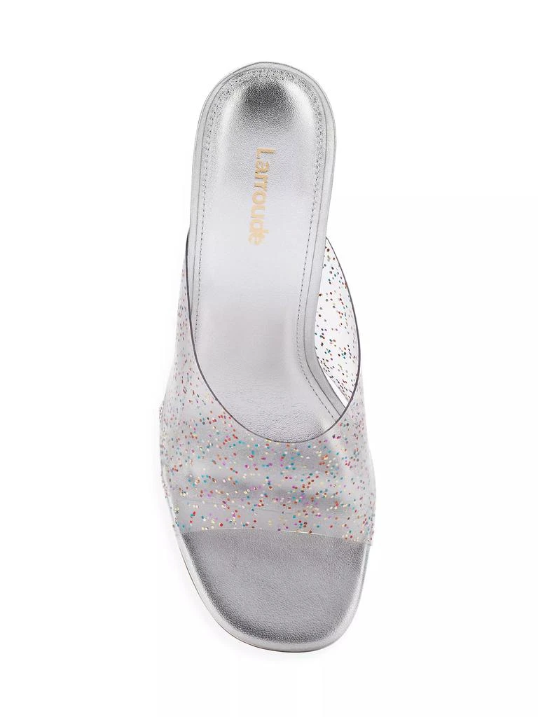 Larroude Madonna Lucite Glitter Vinyl Mules 5
