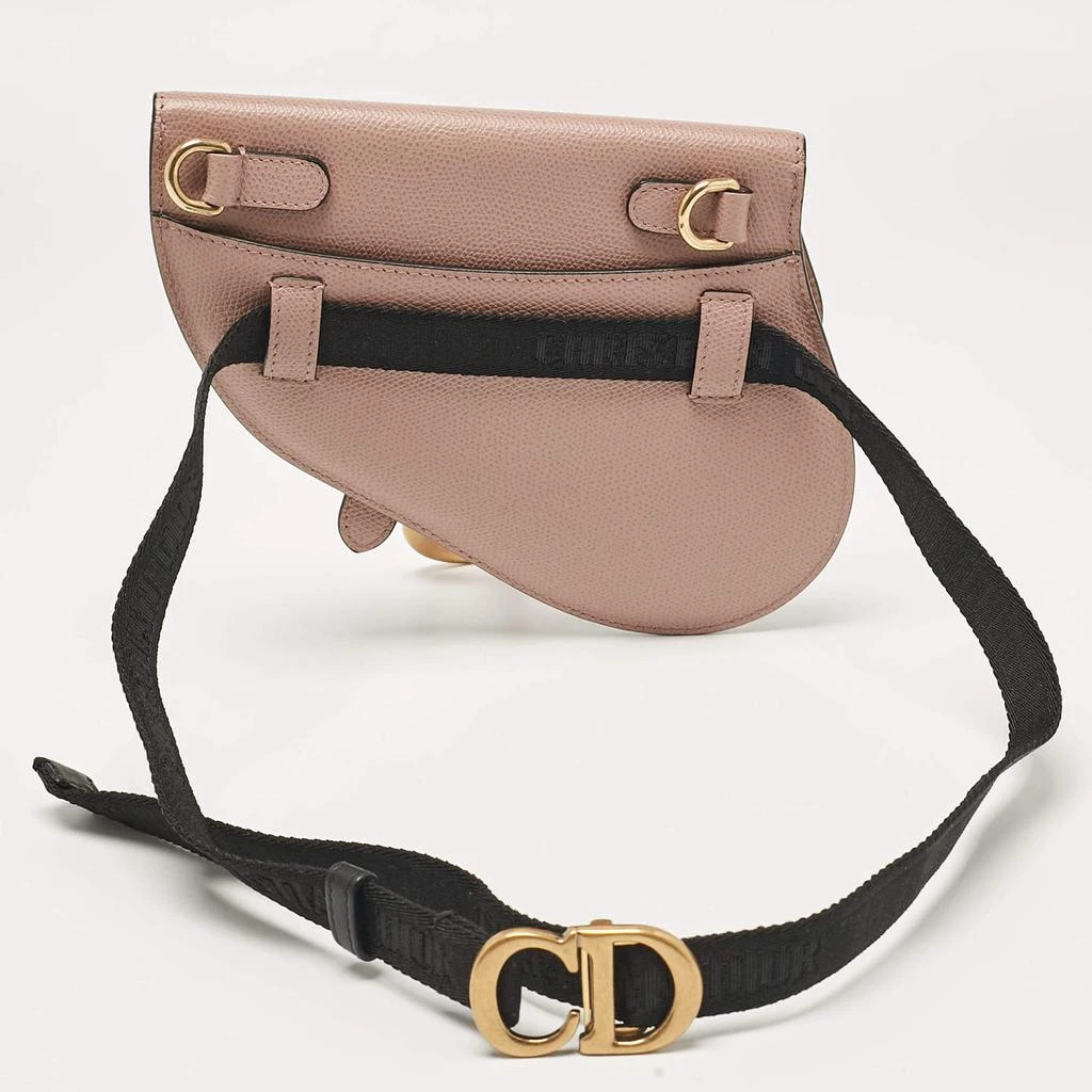 Dior Dior Pink/Black Leather Saddle Belt Bag 4