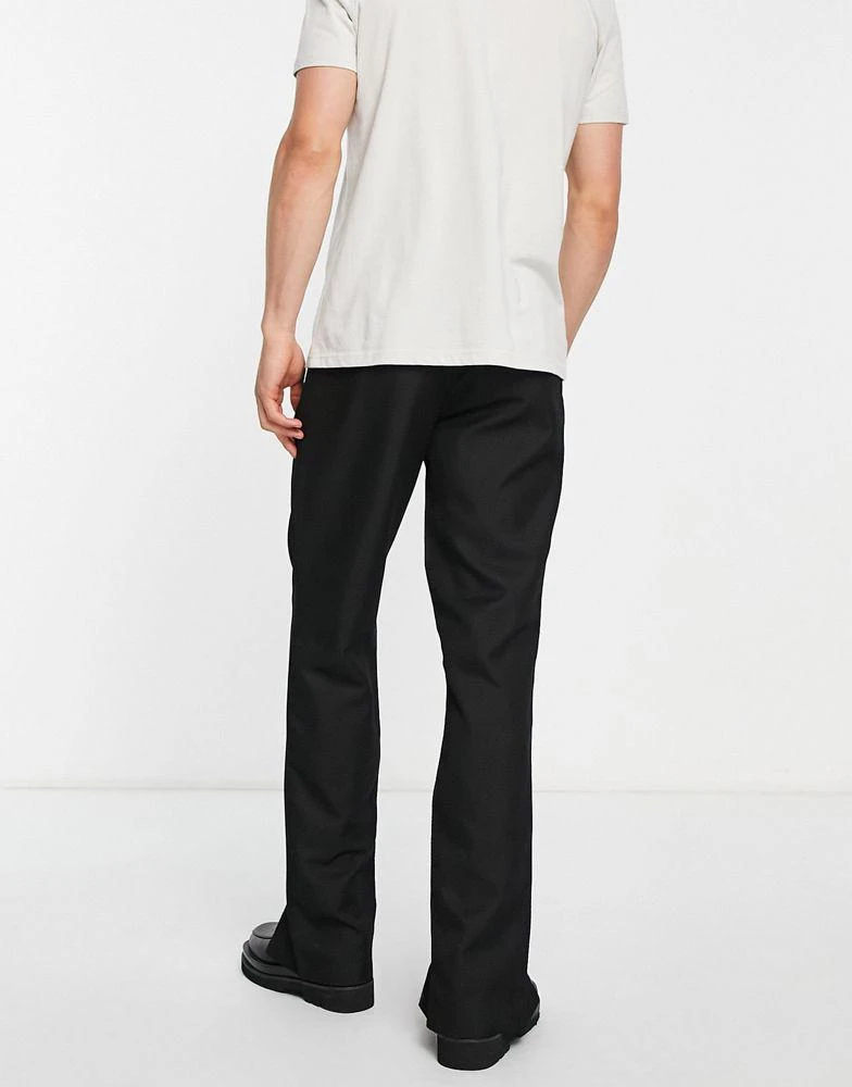 Topman Topman straight stacker trousers in black 2