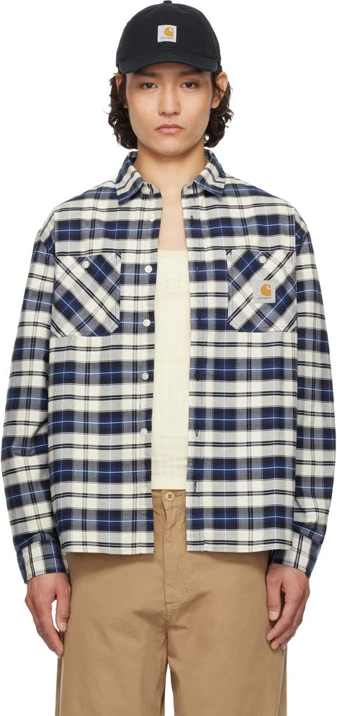 Carhartt WIP Navy & White Tarbell Check Shirt 1