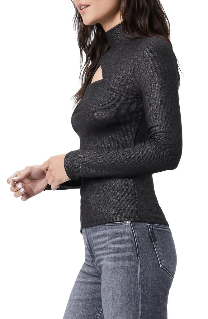 Paige Sonata Cutout Mock Neck Metallic Top 3
