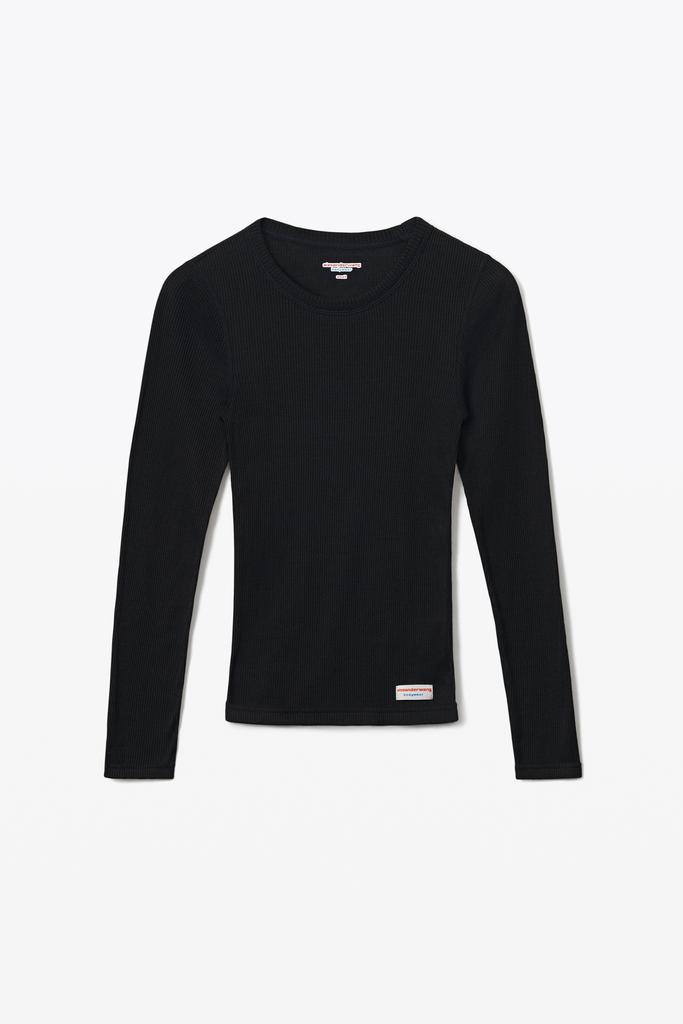 Alexander Wang Long-Sleeve Tee in Ribbed Cotton Jersey