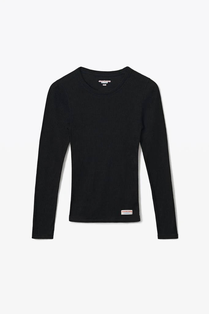 Alexander Wang Long-Sleeve Tee in Ribbed Cotton Jersey 2