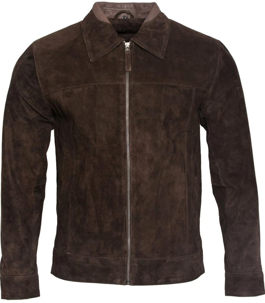 Infinity Leather Mens Retro Classic Suede Leather Biker Jacket 1