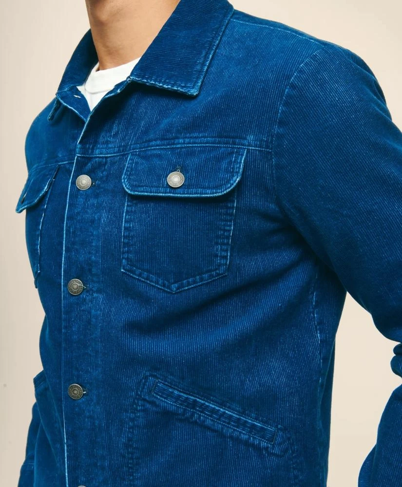 Brooks Brothers Medium Wale Corduroy Indigo Trucker Jacket 5