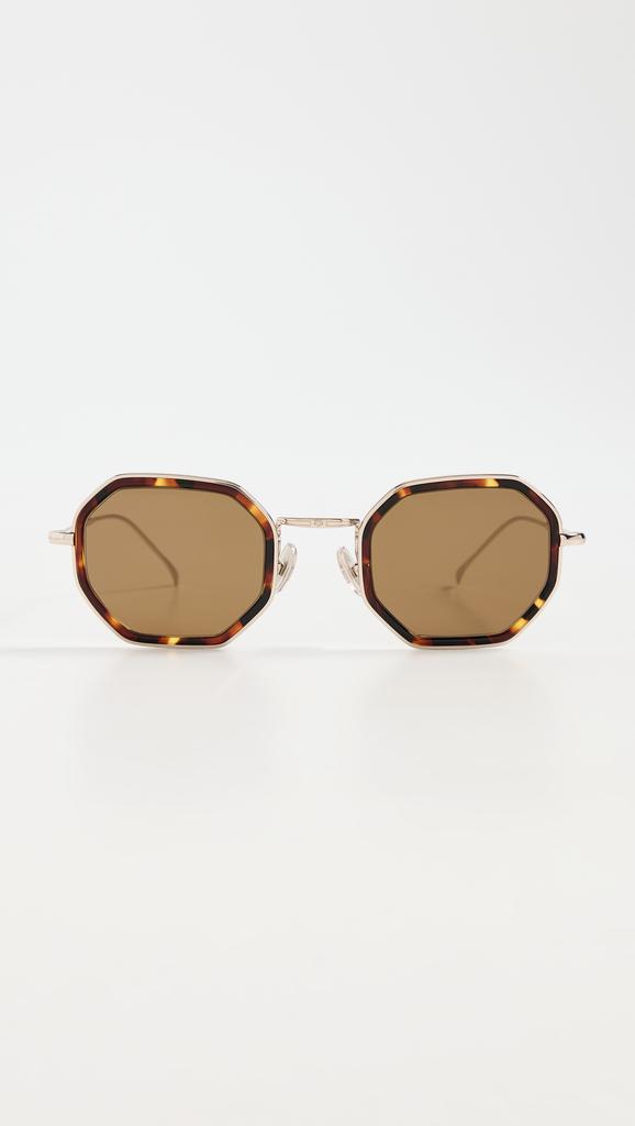 Illesteva Dylan Tate Star Tortoise/Gold W Brown Flat Lenses