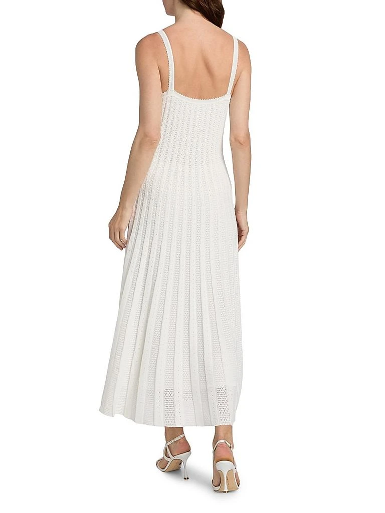 Staud Ellen Pointelle Pleated Midi-Dress 5