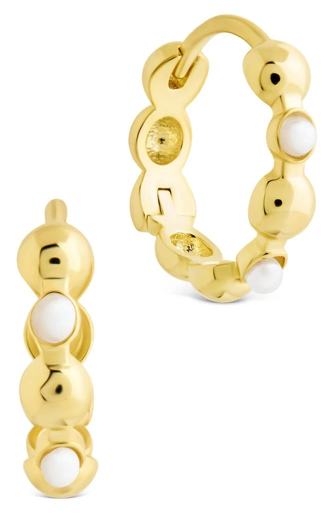 Sterling Forever Miranda Pearl Hoop Earrings