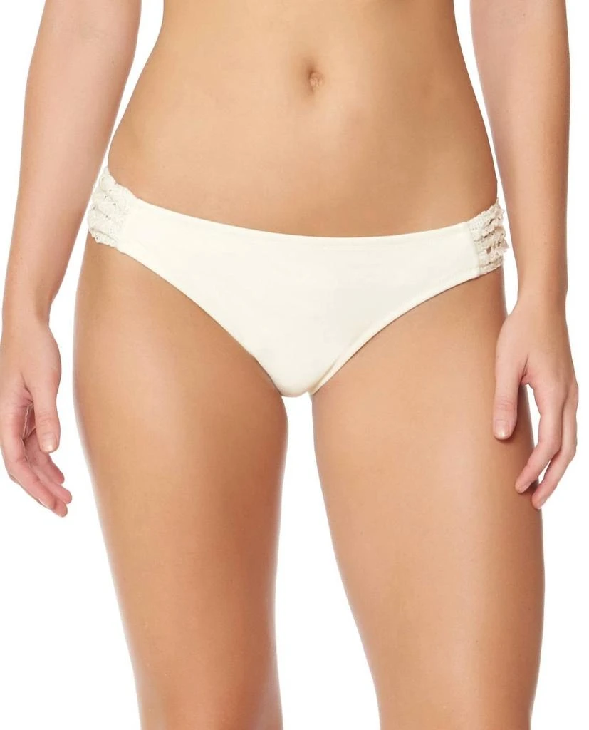 Jessica Simpson Jessica Simpson - Flower Power Crochet Side Shirred Hipster Bikini Bottom