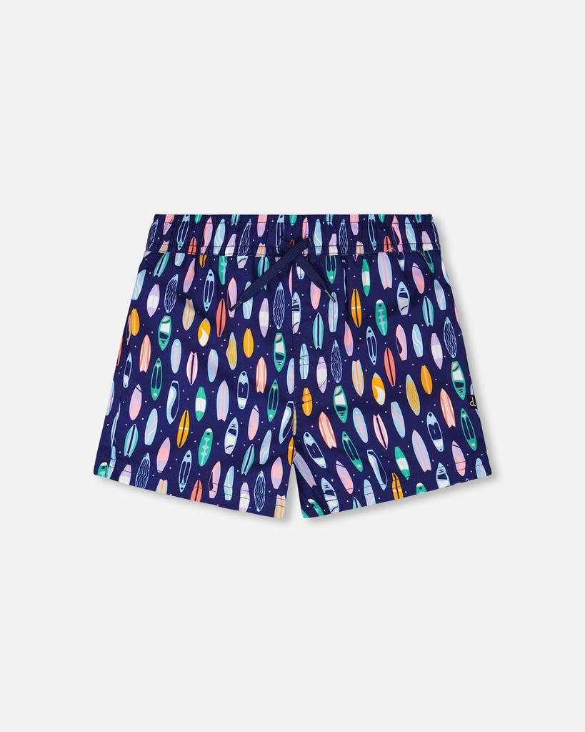 Deux par Deux Boardshorts Blue Surfboard Print