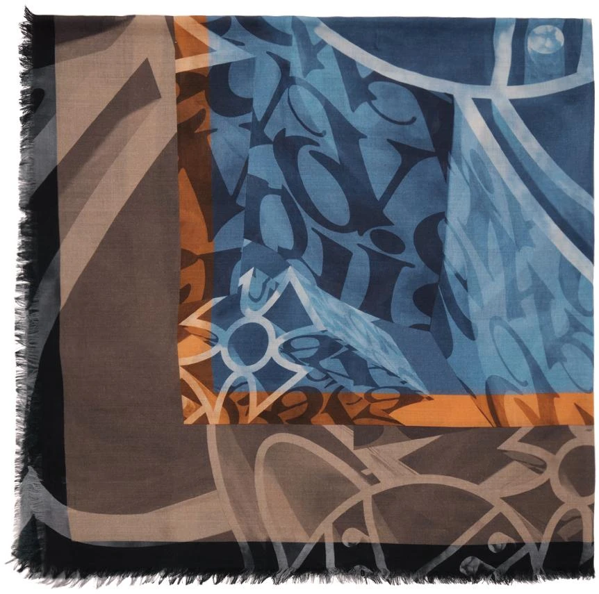 Vivienne Westwood Blue 3D Multi Orb Scarf 2