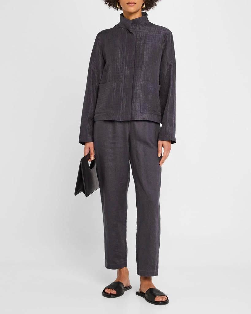 Eileen Fisher Stand-Collar Textured Jacket 2