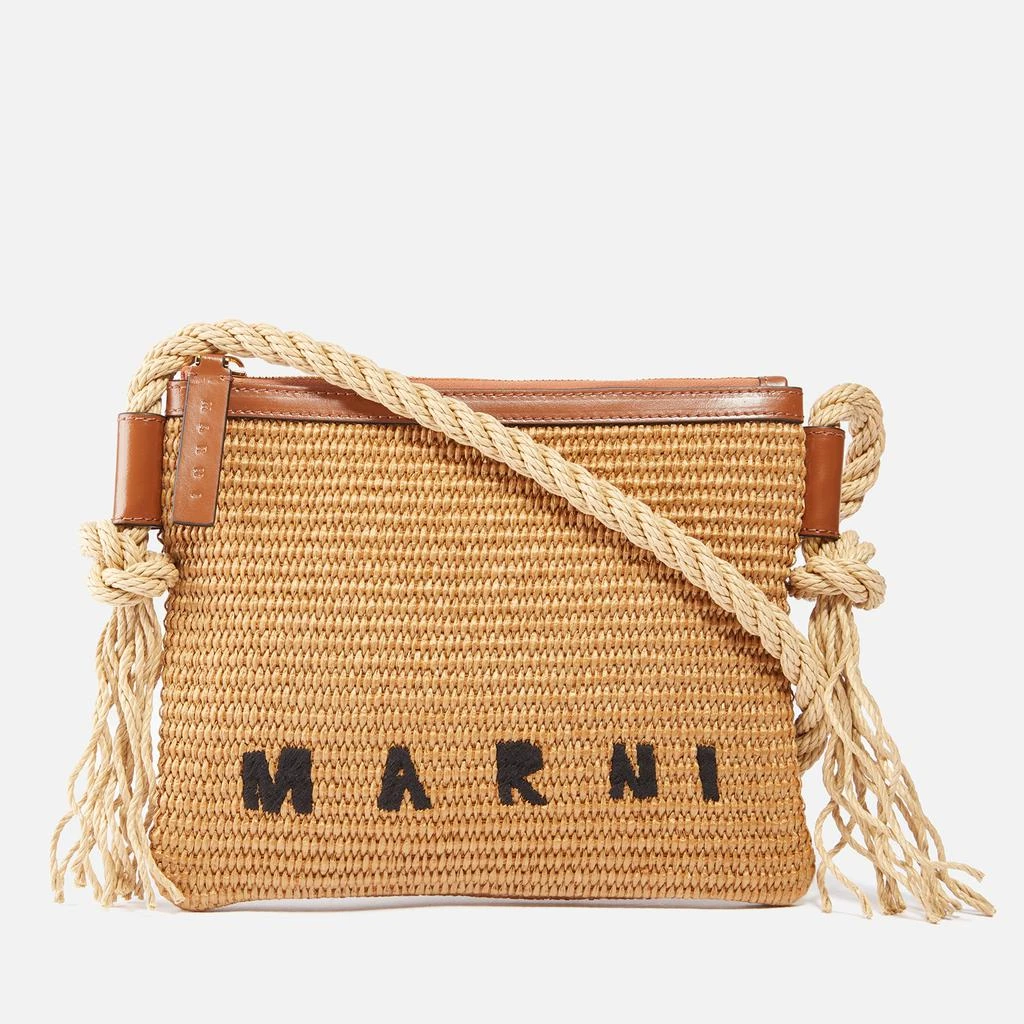 Marni Marni Marcel Raffia and Leather Crossbody Bag 1