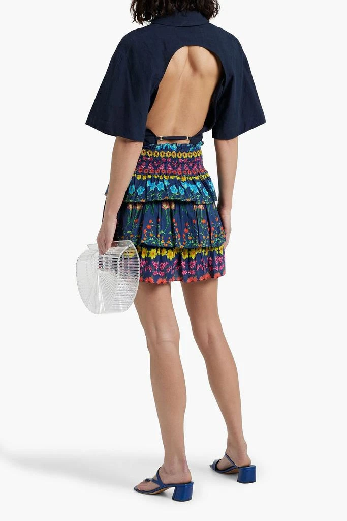 Cara Cara Lindsey tiered floral-print cotton-voile mini skirt 3