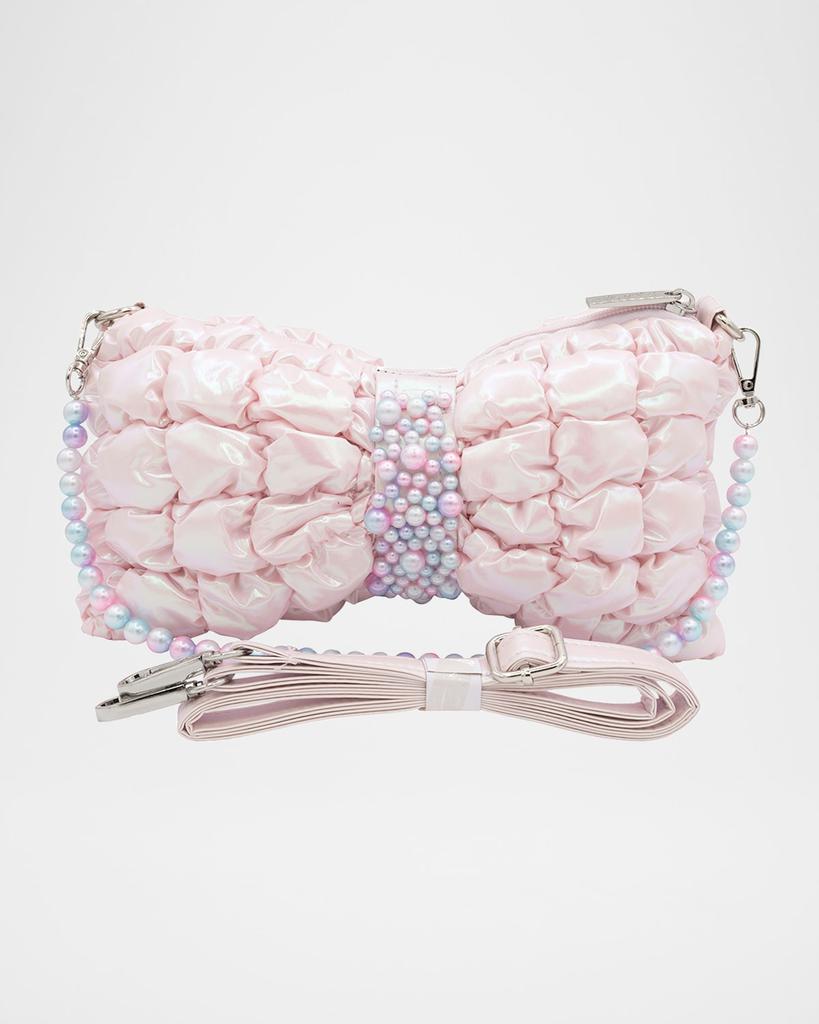 Bari Lynn Kid's Iridescent Puffy Bow Shoulder Bag