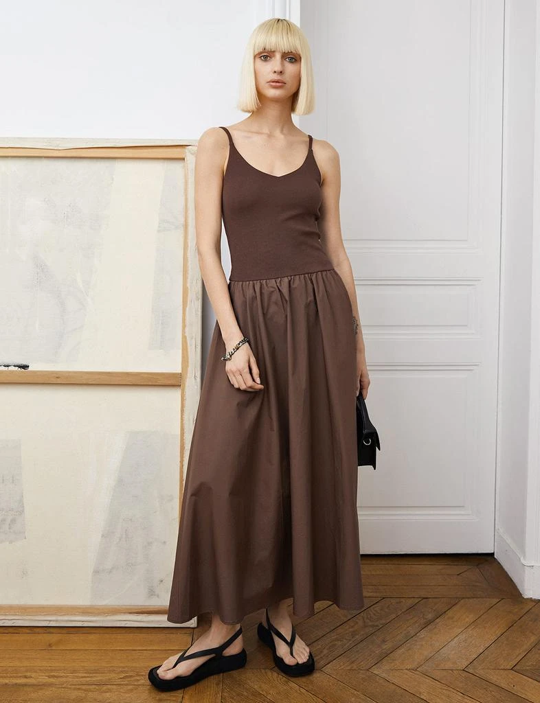 Pixie Market Bea Combination Maxi Dress in Brown 1