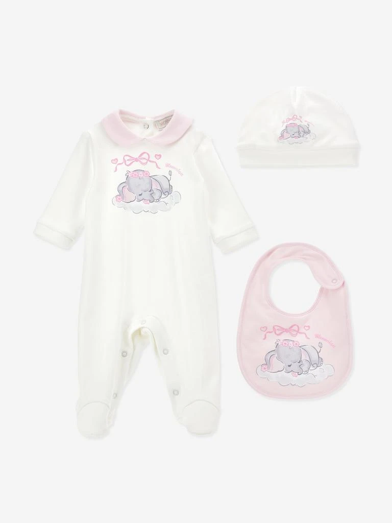 MONNALISA Monnalisa Baby Girls Dumbo Babygrow Gift Set in Ivory 1