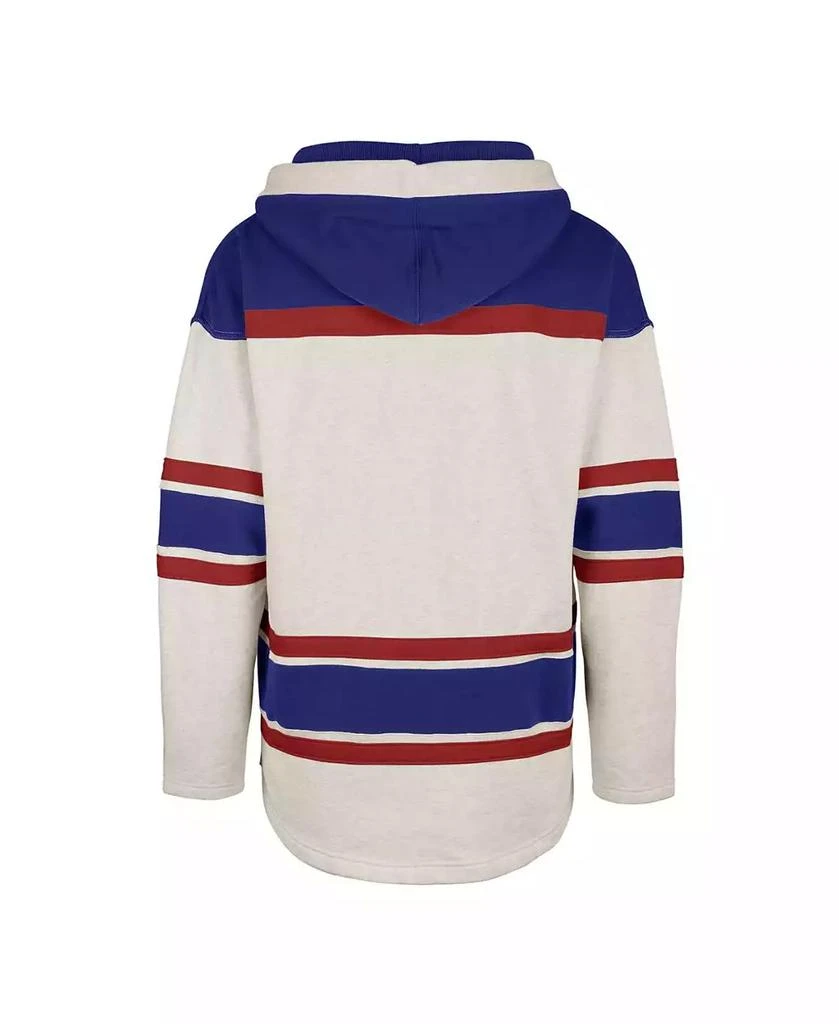 47 Brand Men's Oatmeal New York Rangers Rockaway Lace-Up Pullover Hoodie 2