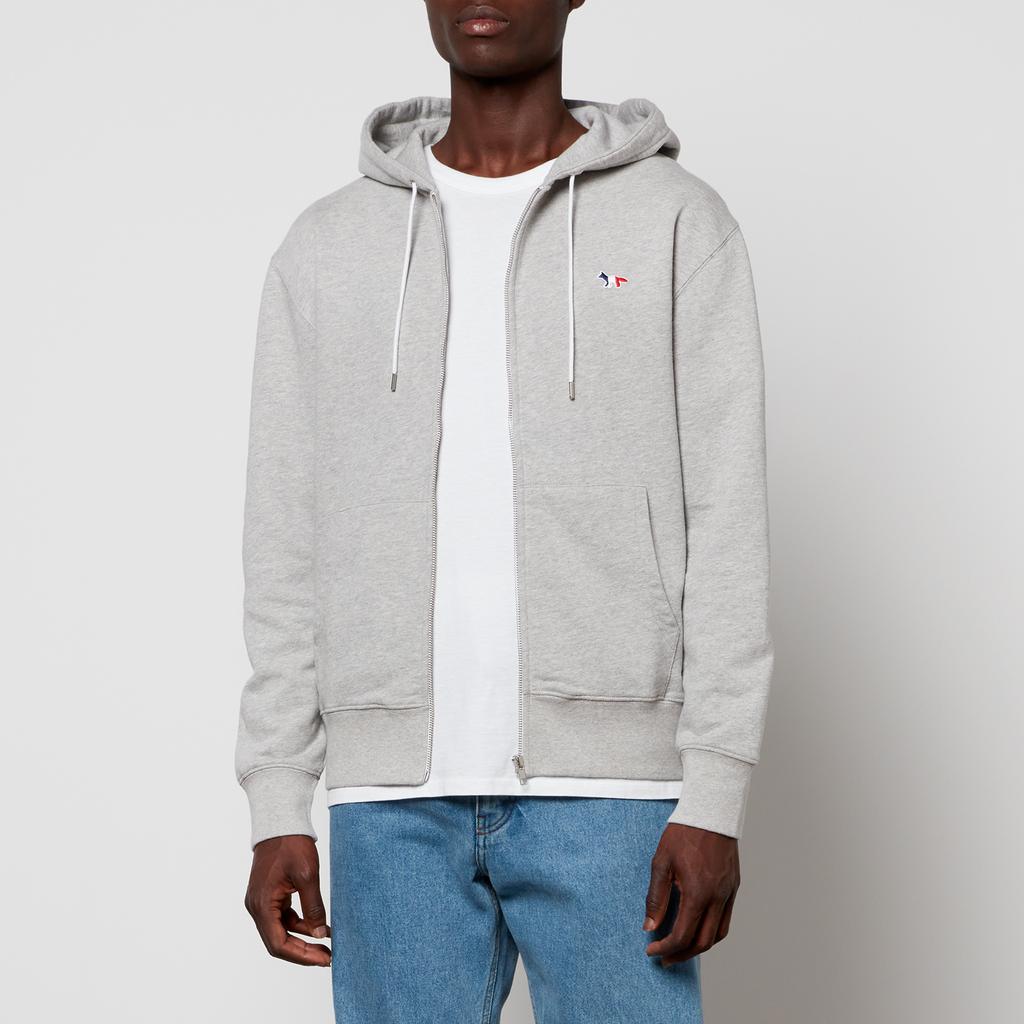 【MAISON KITSUNE】送料/関税込 TRICOLOR FOX PATCH HOODIE Maison Kitsune Tricolor Fox Patch Zip Hoodie - Grey Melange