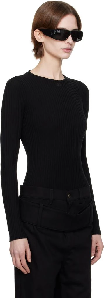 Courrèges Black Lingerie Detail Knitted Sweater 2