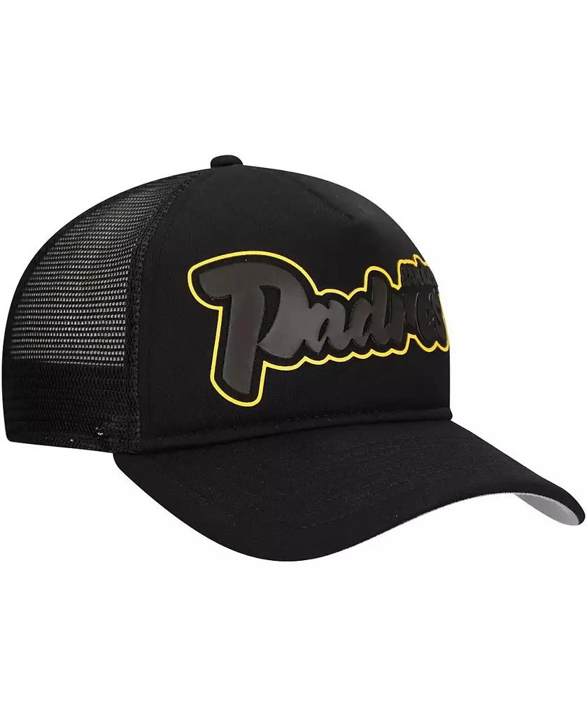 New Era Men's Black San Diego Padres Retro Bold A-Frame Trucker 9FORTY Adjustable Hat 4