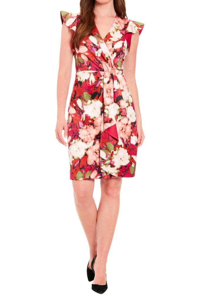 London Times London Times - Petite Printed Scuba A-line Dress