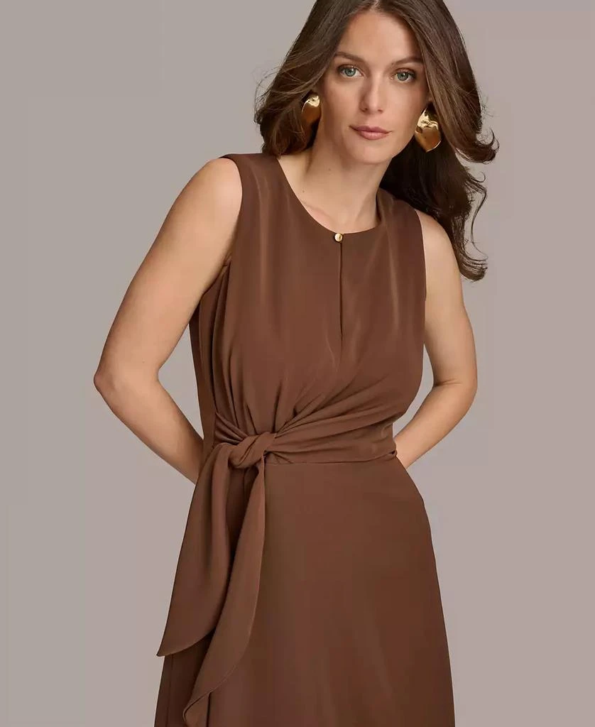 Donna Karan Donna Karan Women's Tie-Waist Keyhole Midi Dress 5