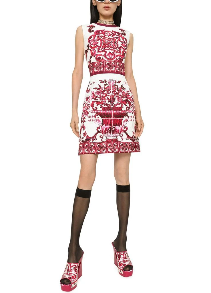 Dolce & Gabbana Short majolica-print brocade dress 2